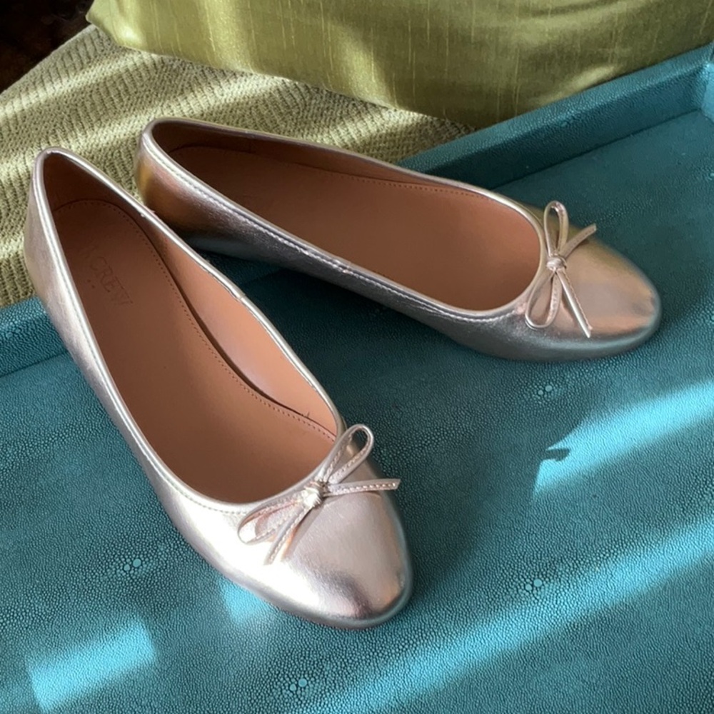 J. Crew Factory Metallic Flats